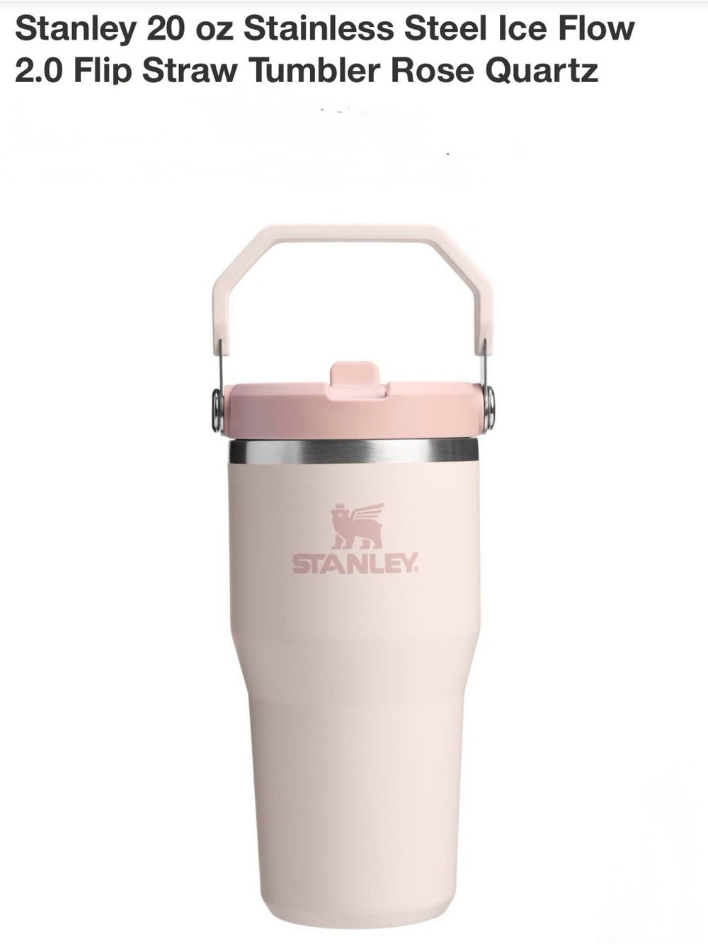 Brand New! Stanley 20oz Stainless Steel 2.0 Flip Straw Tumbler-Rose Quartz